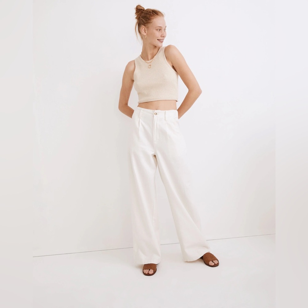 Madewell Wide Leg Pants in Off-White